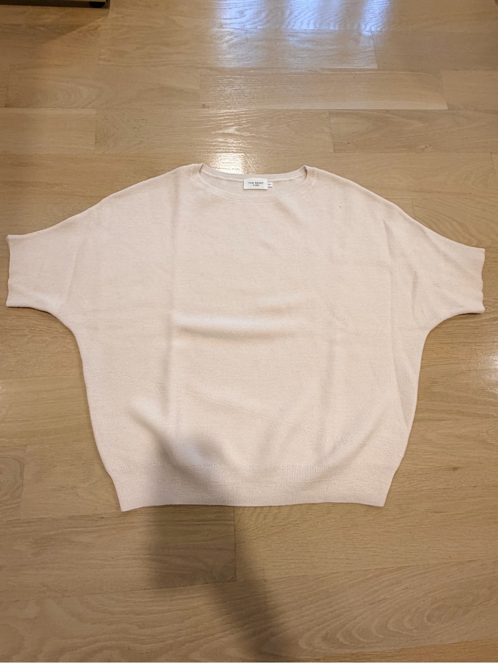 The Reset Light Pink Boxy Short Sleeve Knit Sweater